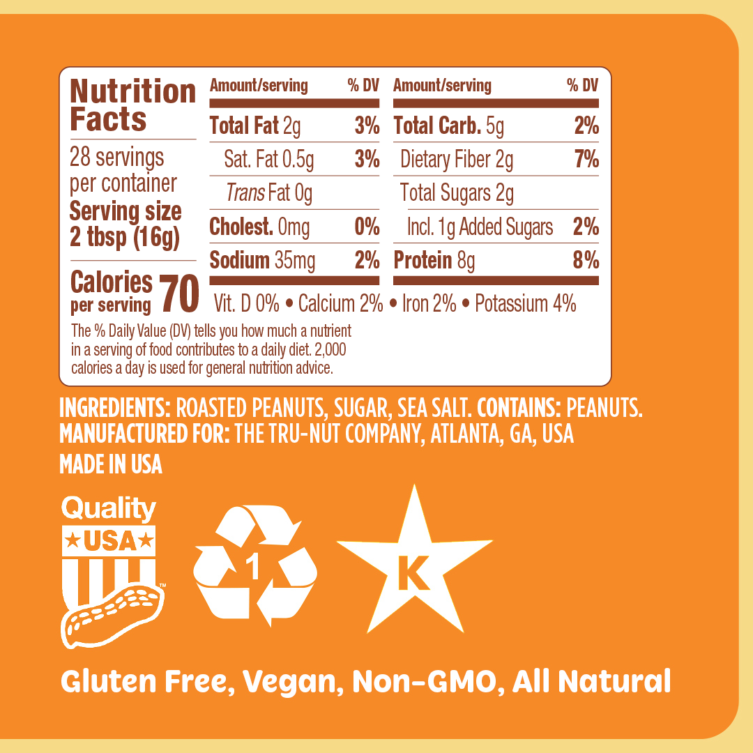 Tru-Nut Peanut Butter Powder, 30oz Pouch