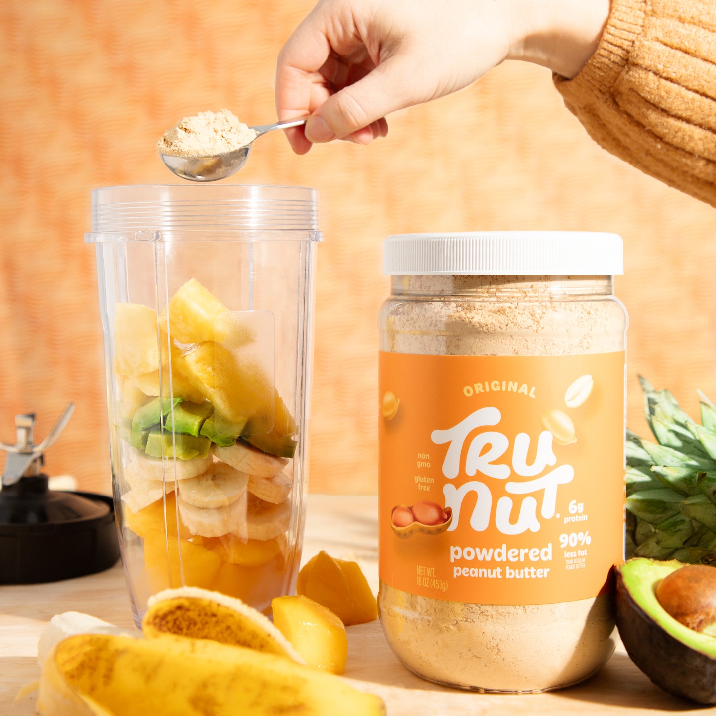 Peanut butter smoothie made with TRU-NUT powder